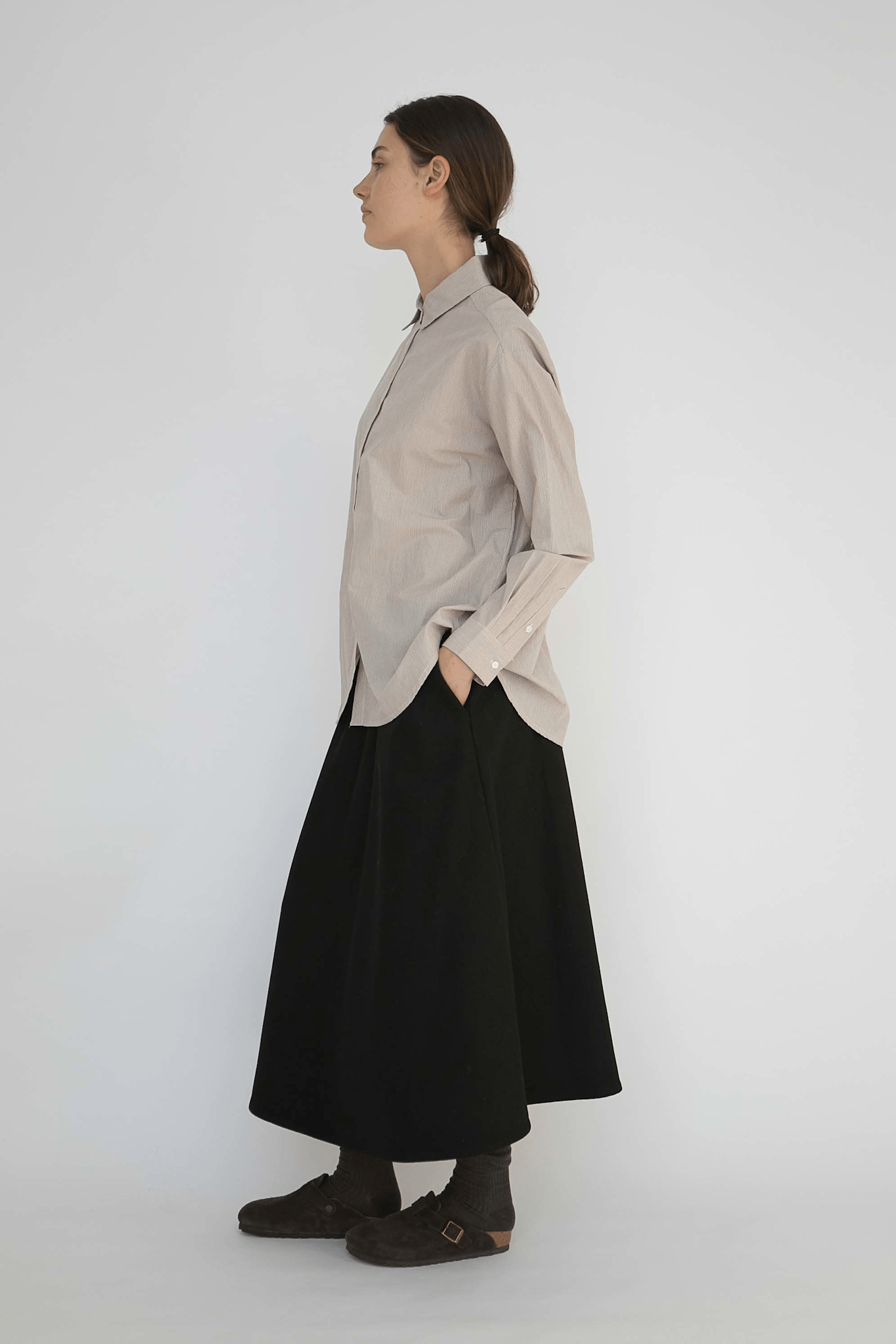 AGNES WOOL SKIRT - BLACK