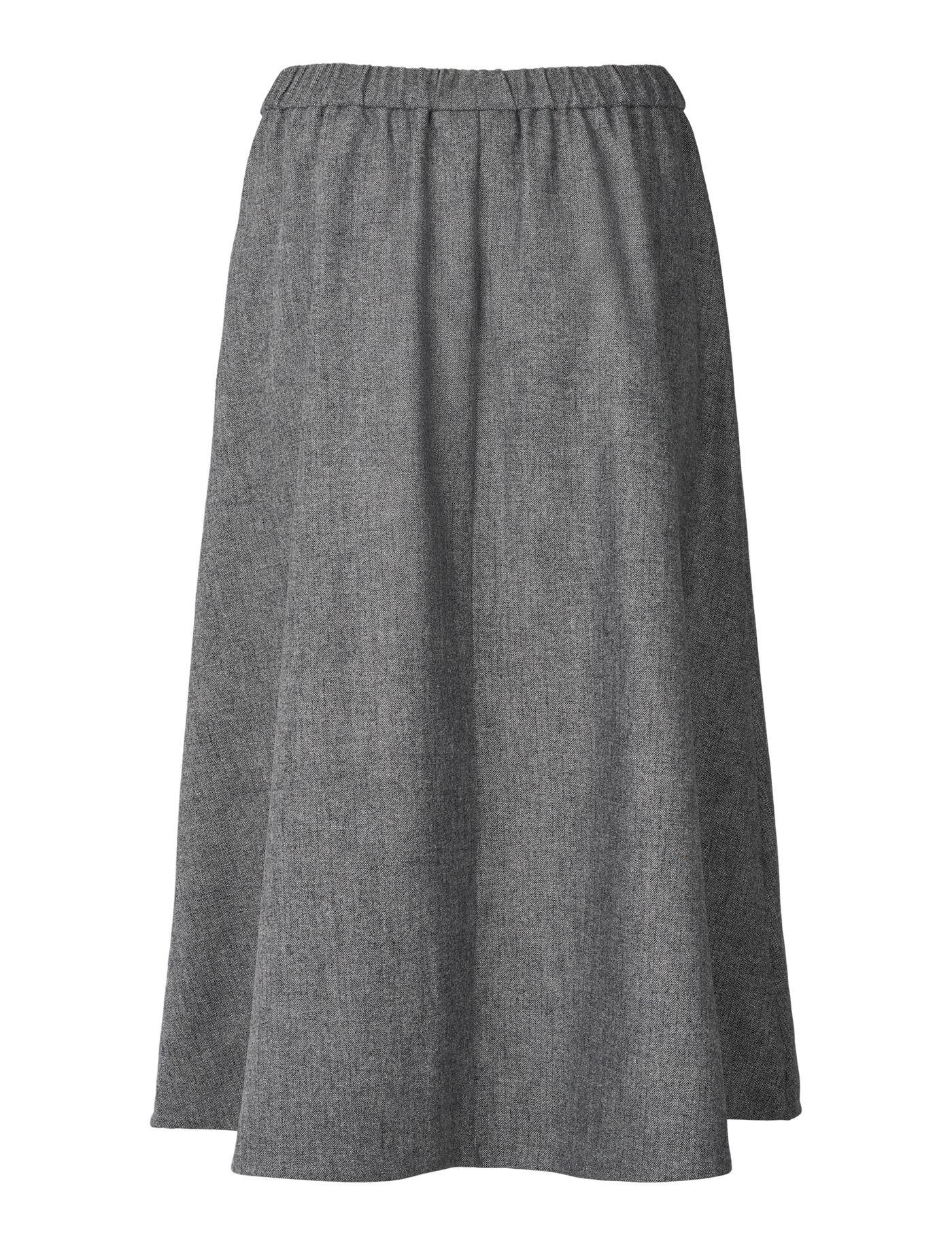 AGNES WOOL SKIRT - GREY HERRINGBONE
