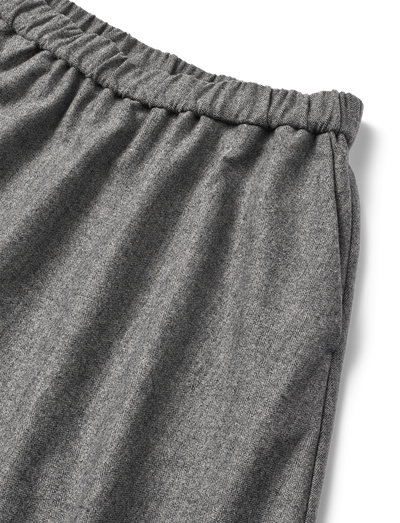 AGNES WOOL SKIRT - GREY HERRINGBONE