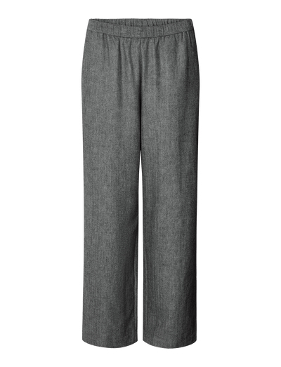 BELLA WOOL PANTS - GREY HERRINGBONE