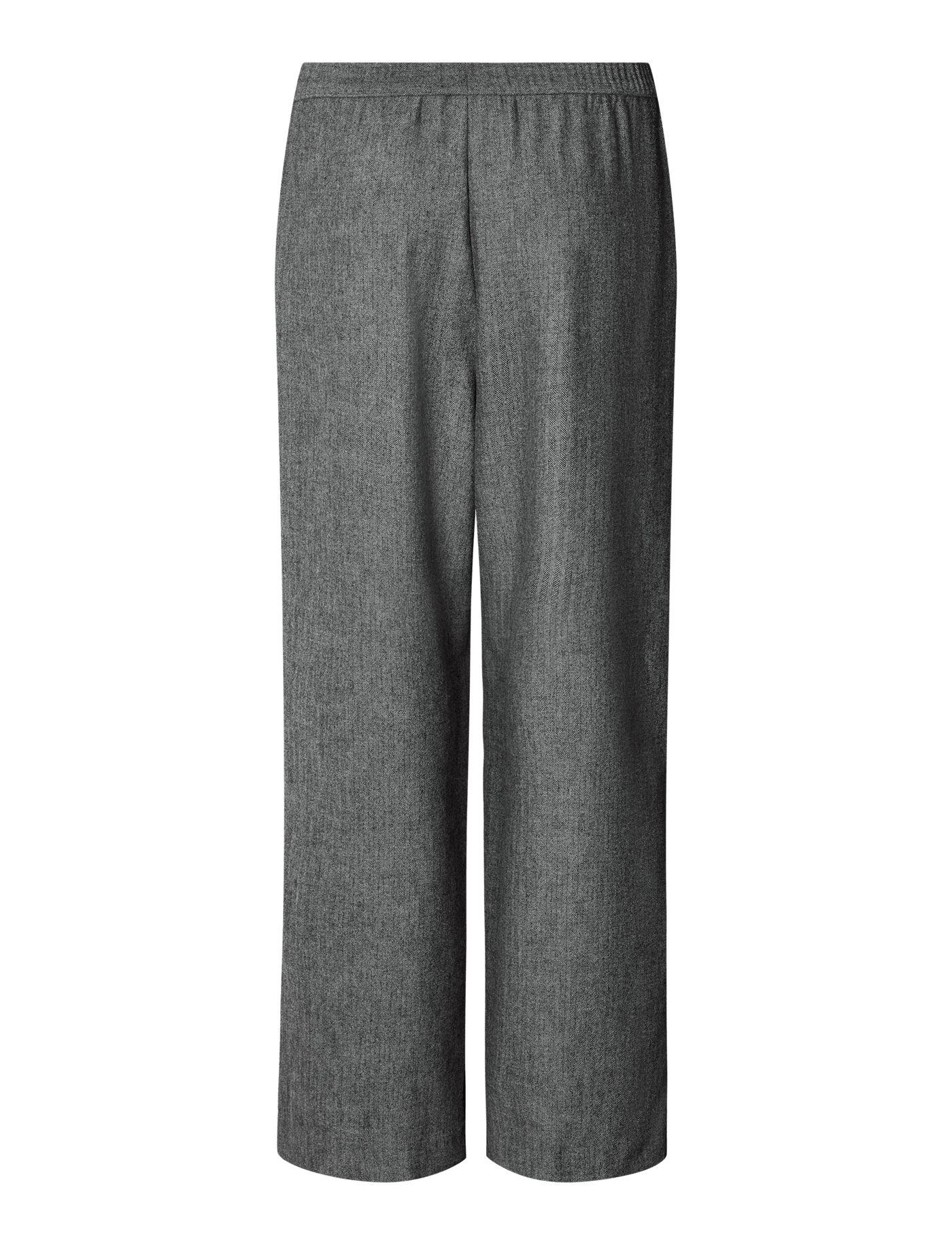 BELLA WOOL PANTS - GREY HERRINGBONE