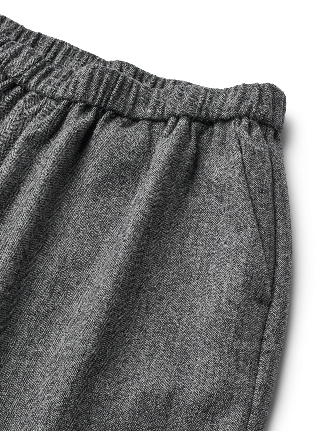 BELLA WOOL PANTS - GREY HERRINGBONE