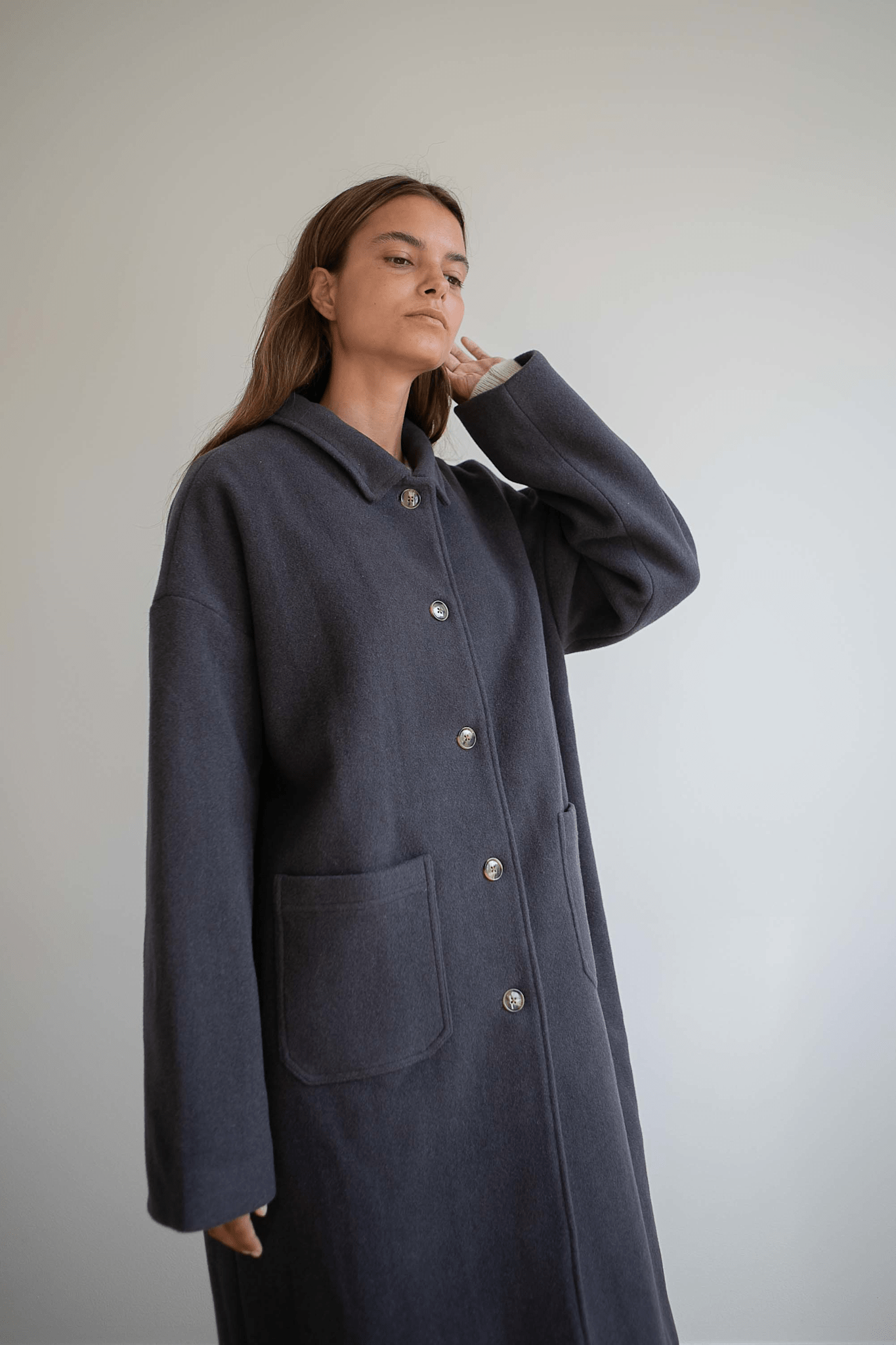 FELIX WOOL COAT - CHARCOAL