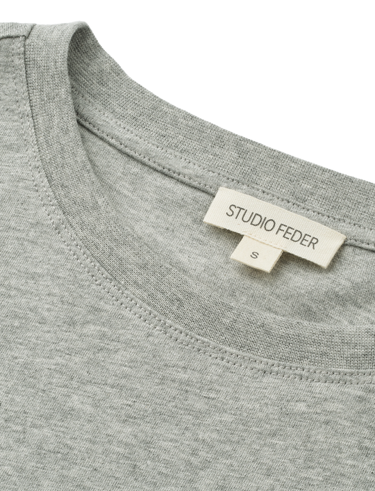 FREYA LONG SLEEVE T-SHIRT - GREY MELANGE – Studio Feder