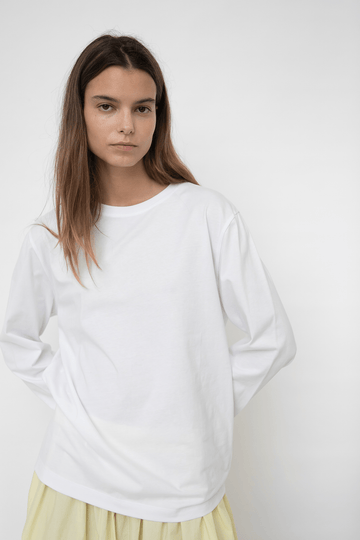 FREYA LONG SLEEVE T-SHIRT - WHITE – Studio Feder