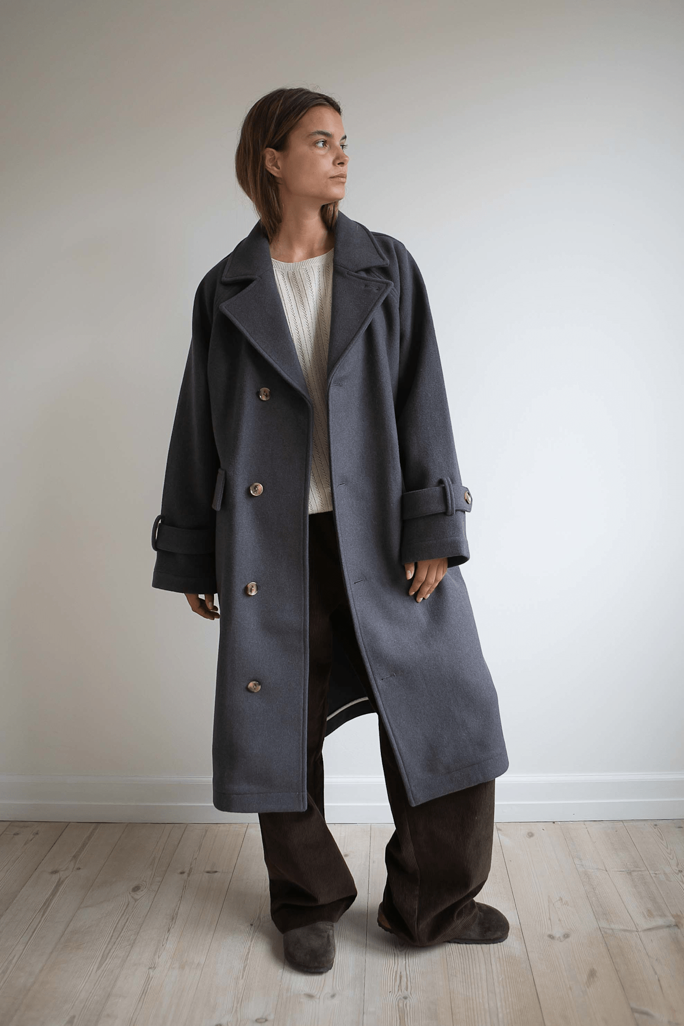 JOHANNE WOOL COAT - CHARCOAL