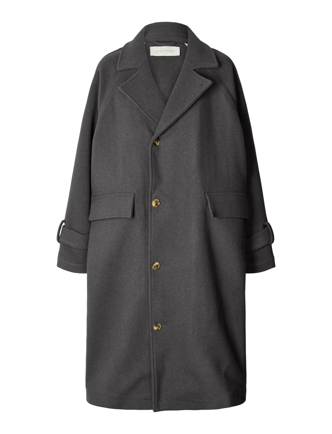 JOHANNE WOOL COAT - CHARCOAL – Studio Feder