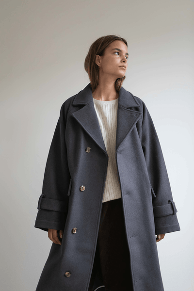 JOHANNE WOOL COAT - CHARCOAL