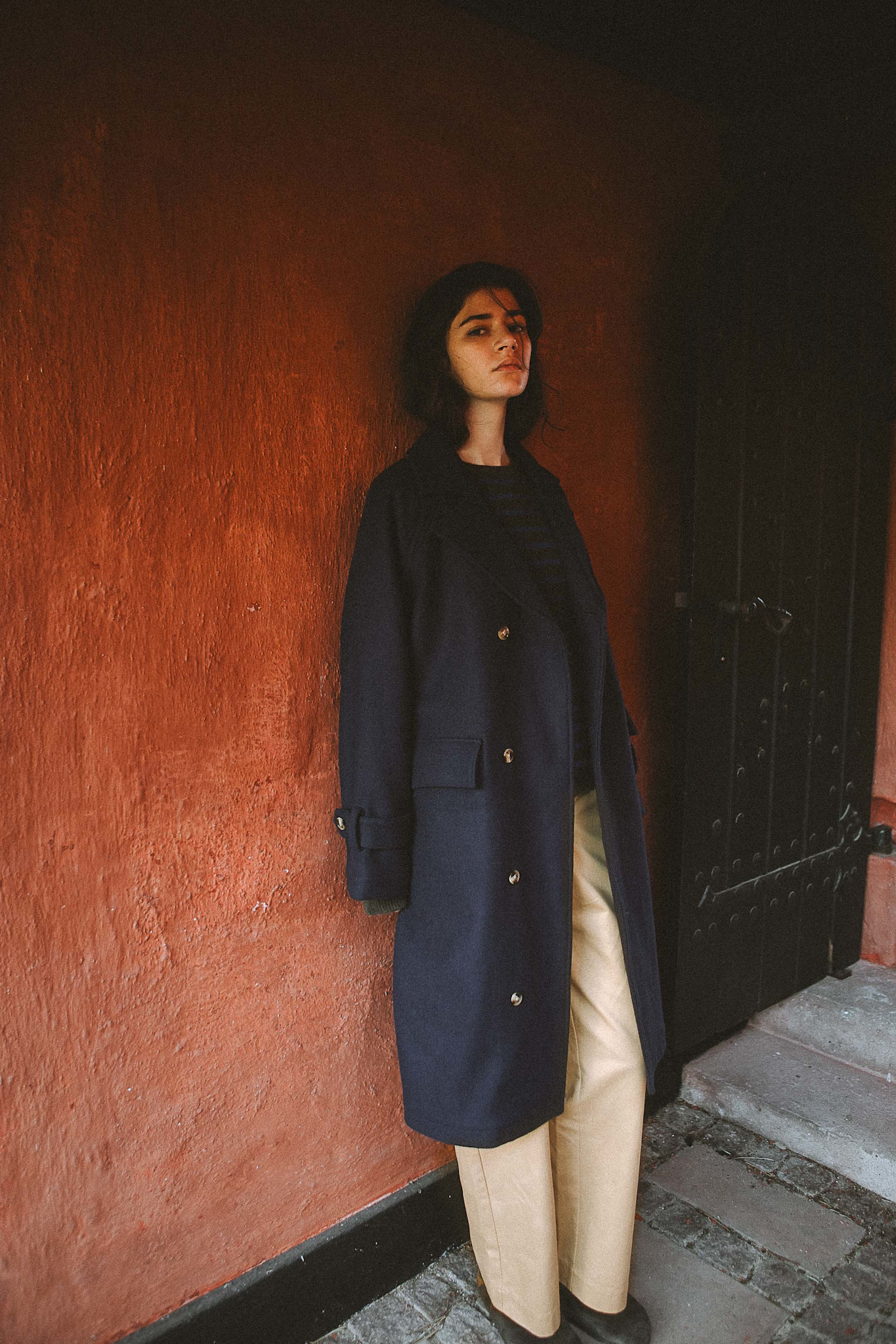 JOHANNE WOOL COAT - NAVY
