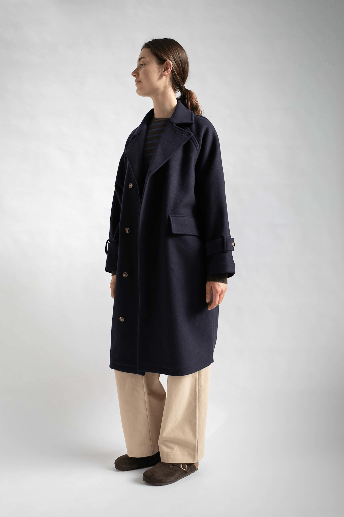 JOHANNE WOOL COAT - NAVY