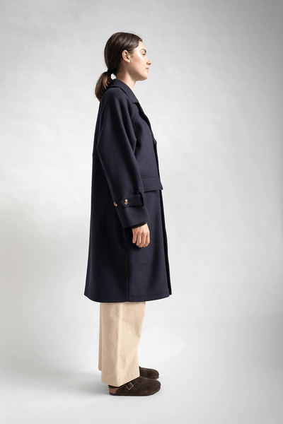 JOHANNE WOOL COAT - NAVY