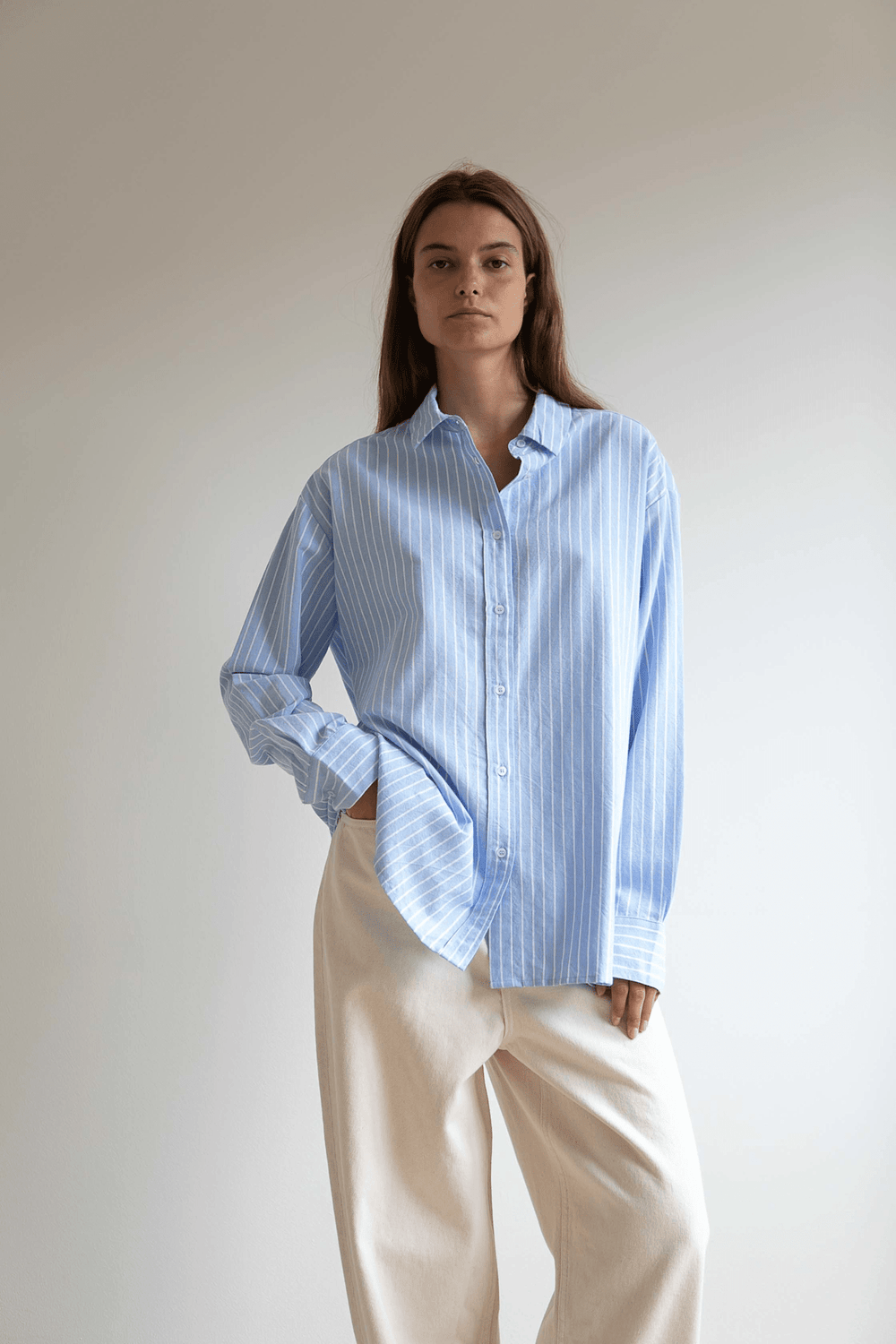 トップス MAATEE&SONS Silk stripe shirt jacket JOSIE SHIRT - ANGEL STRIPE – Studio Feder