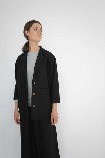 LUIS WOOL BLAZER - BLACK