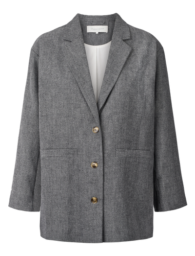 LUIS WOOL BLAZER - GREY HERRINGBONE