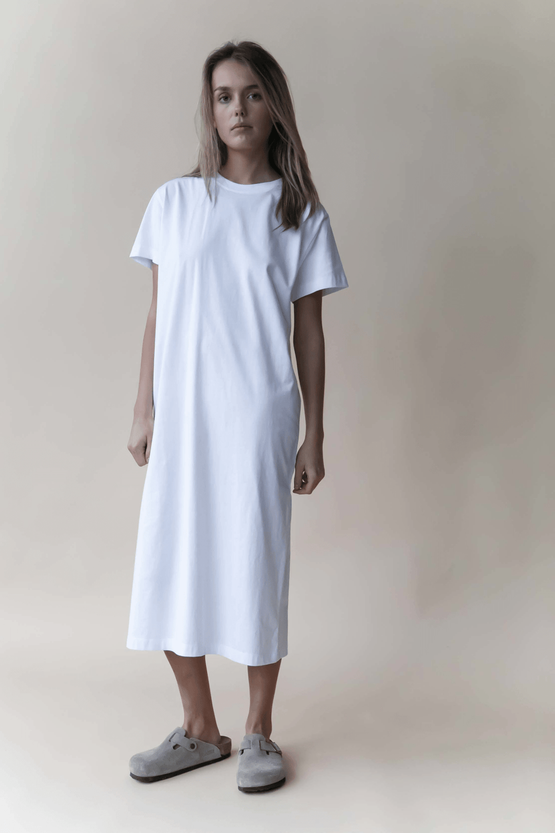 MAYA T-SHIRT DRESS - WHITE – Studio Feder