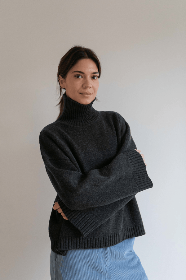 THYRA KNIT - CHARCOAL MELANGE