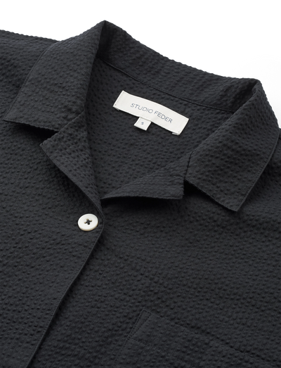 VICTORIA SHIRT - SEERSUCKER - BLACK