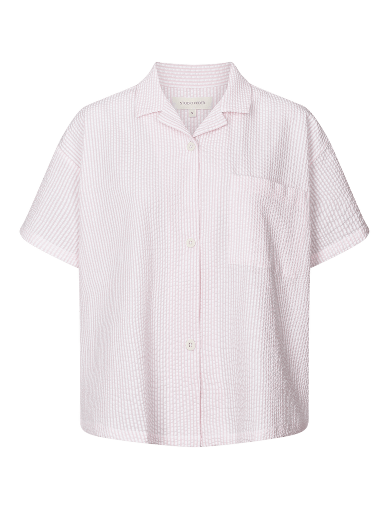 VICTORIA SHIRT - SEERSUCKER - BLOSSOM – Studio Feder