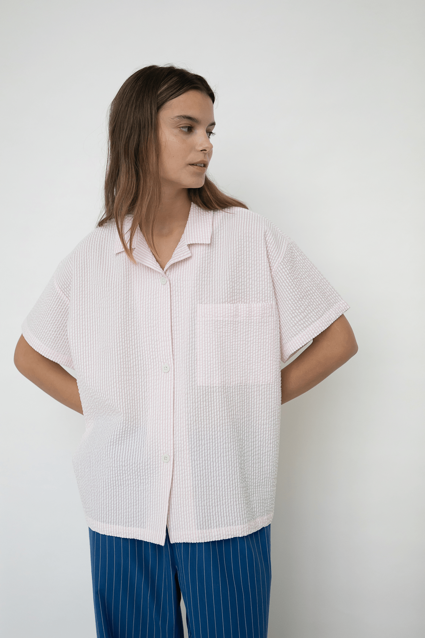 VICTORIA SHIRT - SEERSUCKER - BLOSSOM