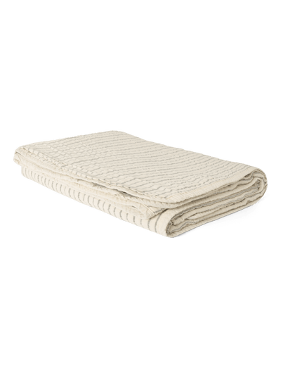 Faye Bedspread - Ivory Stripe