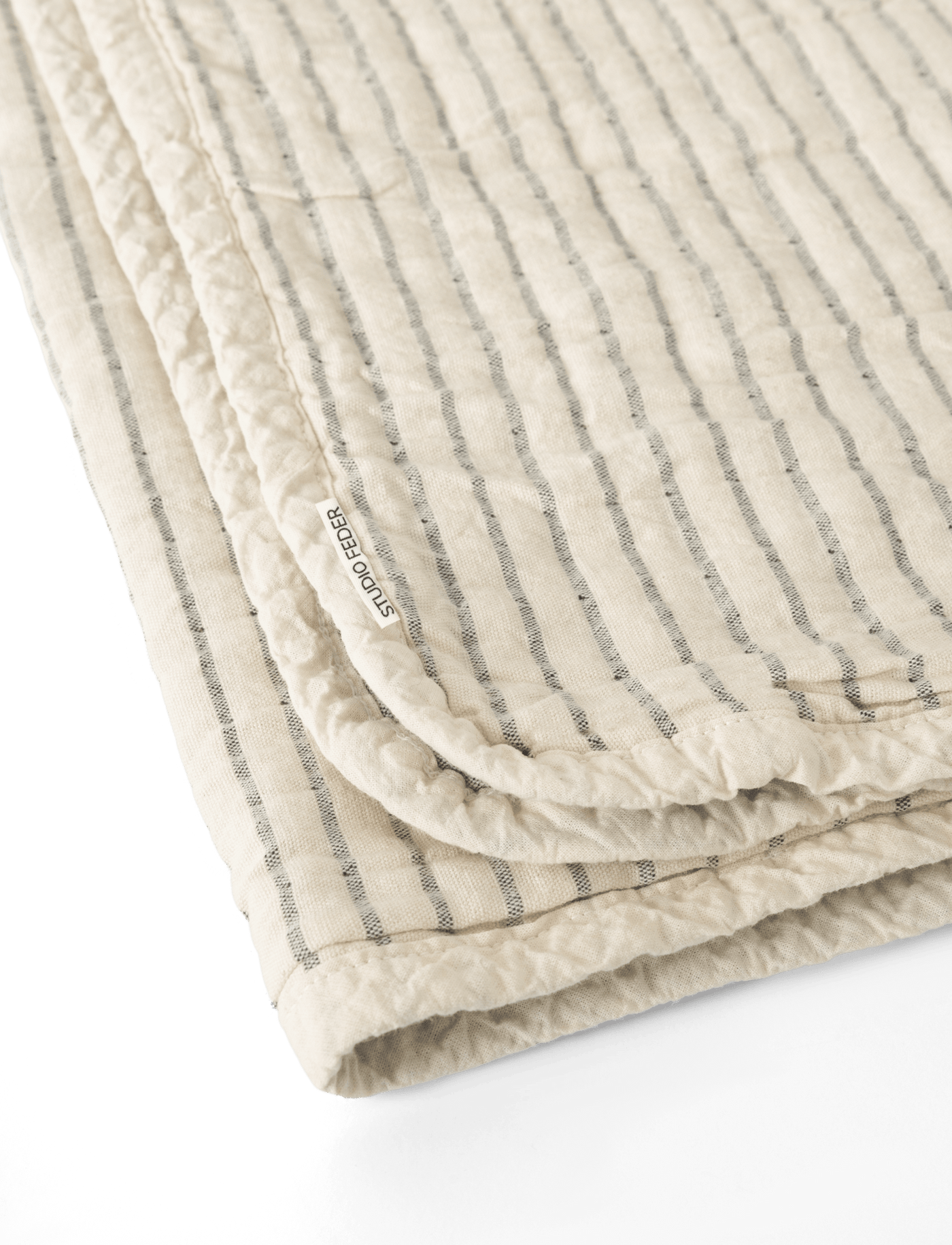 Faye Bedspread - Ivory Stripe